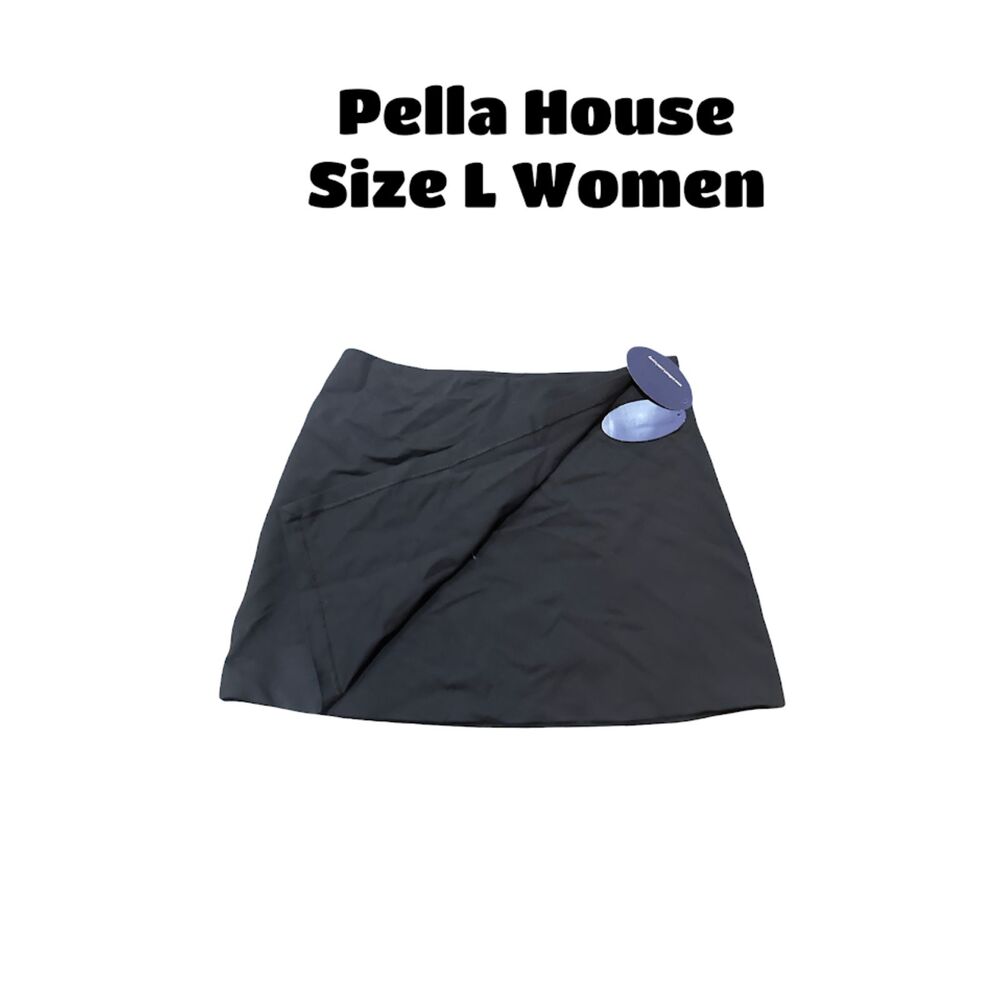 Scoop Women's Fold Over Ponte Mini Skirt Black Size L